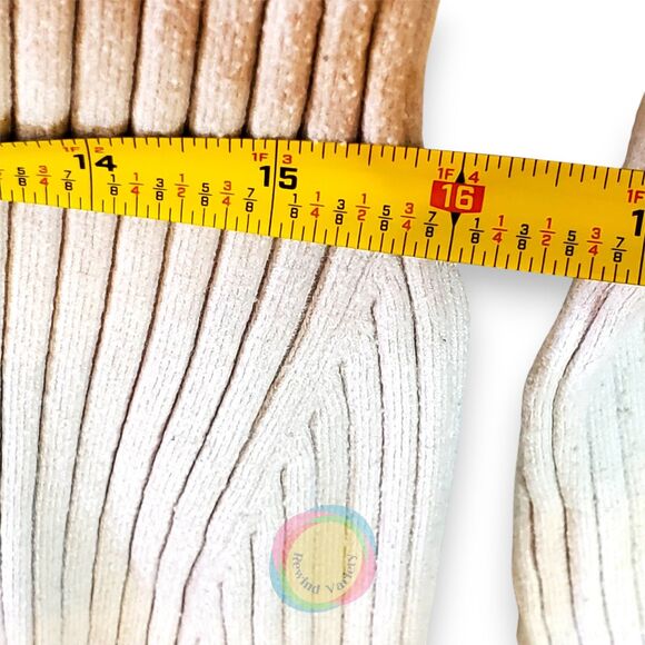 A New Day Cream Ribbed Knit Sweater Dress Mock Neck Midi Bodycon XXL - Picture 12 of 14